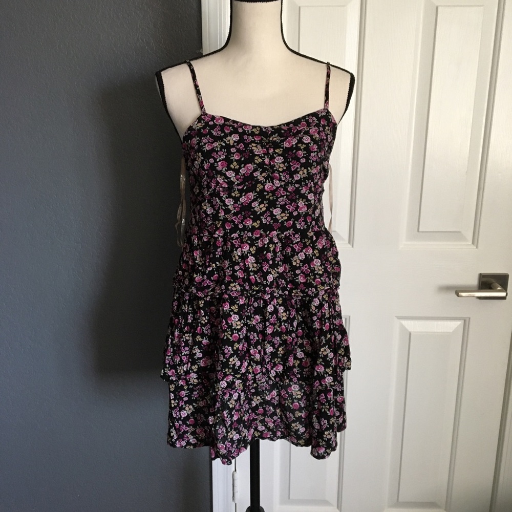 Mine Purple Flower Tier Dress